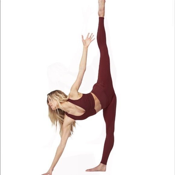 ALO Yoga High Waist Airlift Black Cherry Leggings - Picture 2 of 6